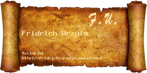Fridrich Urzula névjegykártya